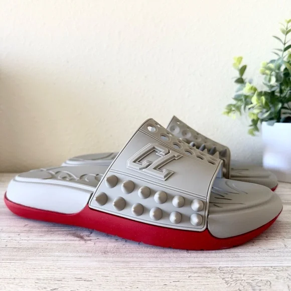 New Christian Louboutin Take It Easy Men Flat Pool Slides size EU 44, US 11